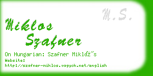 miklos szafner business card